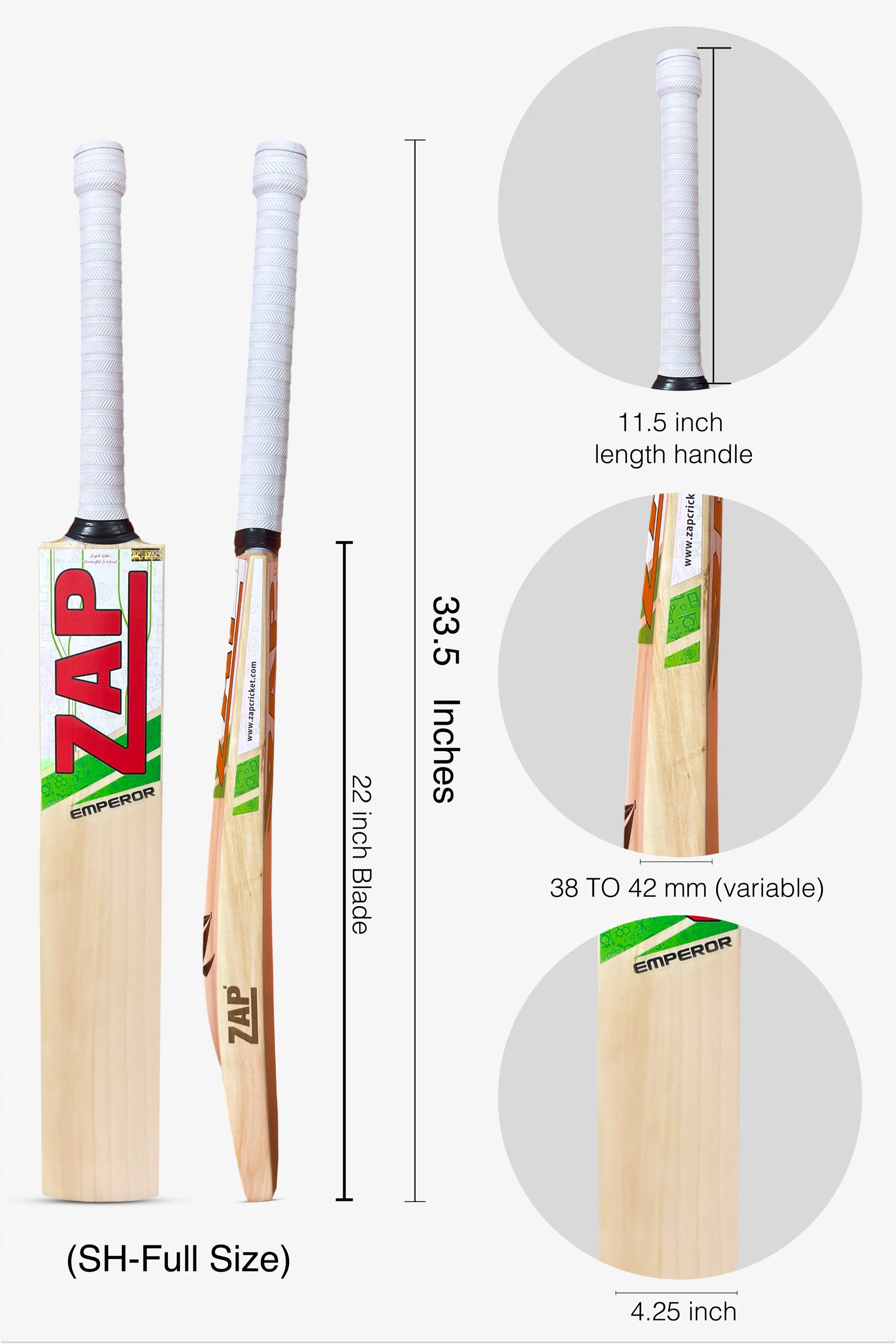 ZAP Classic Emperor English Willow Bat-1
